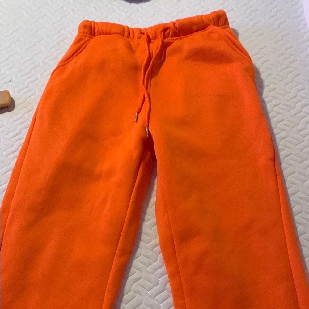 SHEIN Orange Sweatpants Vibrant Athletic Joggers